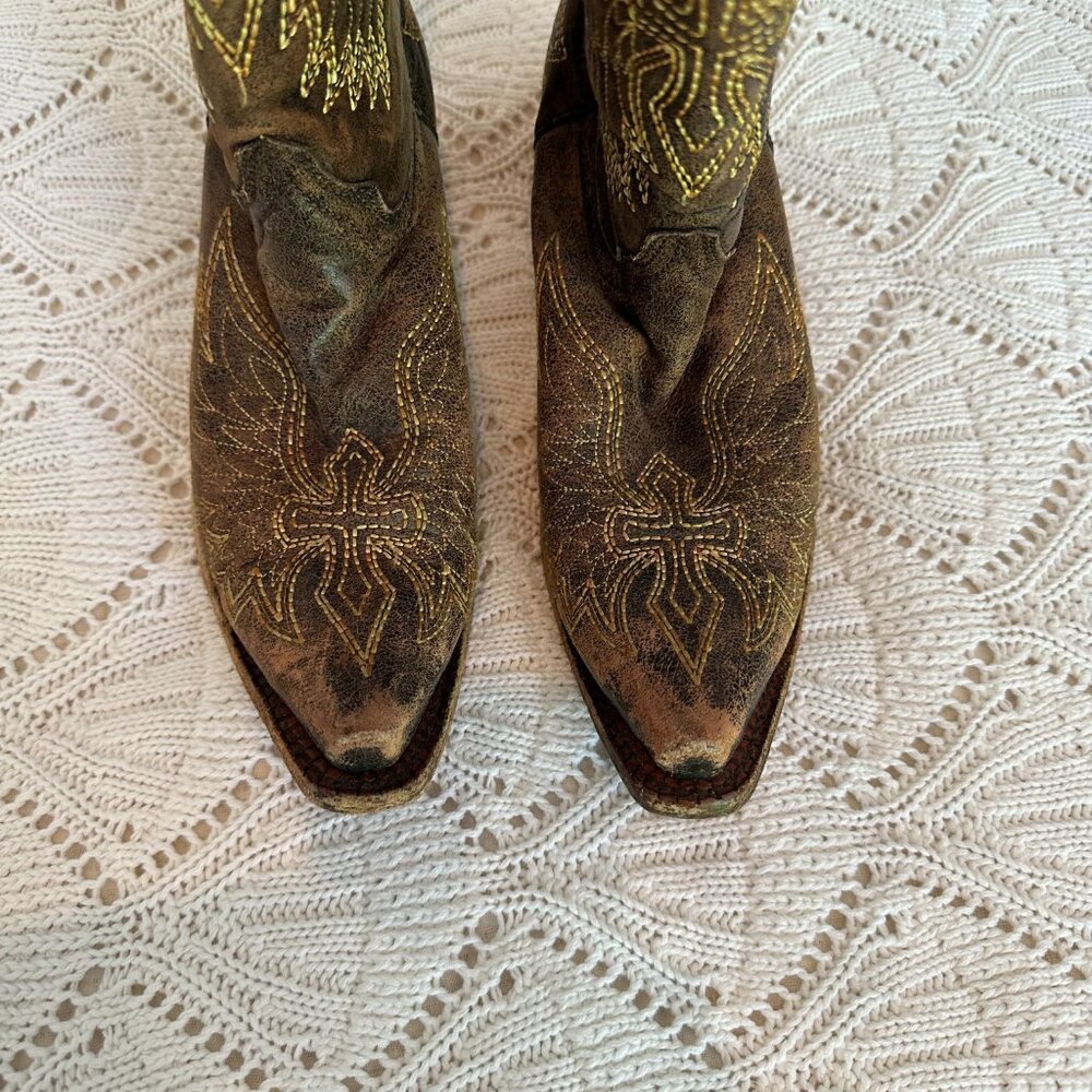 Corral Girl's Size 5 A1028 Wing and Cross Western Boot - Picture 4 of 9